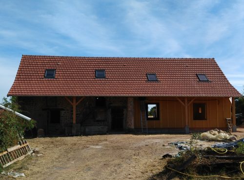 Extension maison ossature Buffieres Charpente Nugues Bourgogne Saone et Loire 71 Bois Ossature Couverture Zinguerie